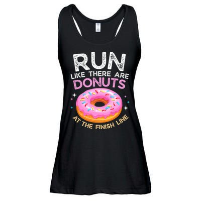 Funny Donut Finish Line Marathon Gift Ladies Essential Flowy Tank