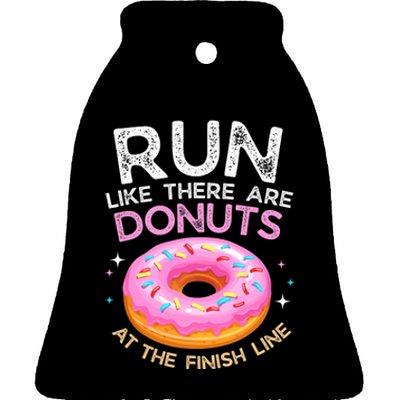 Funny Donut Finish Line Marathon Gift Ceramic Bell Ornament