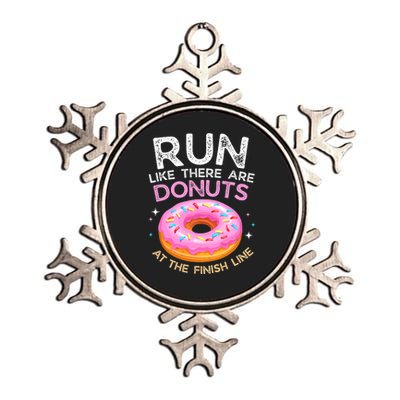 Funny Donut Finish Line Marathon Gift Metallic Star Ornament