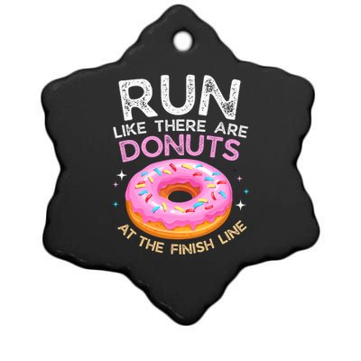 Funny Donut Finish Line Marathon Gift Ceramic Star Ornament