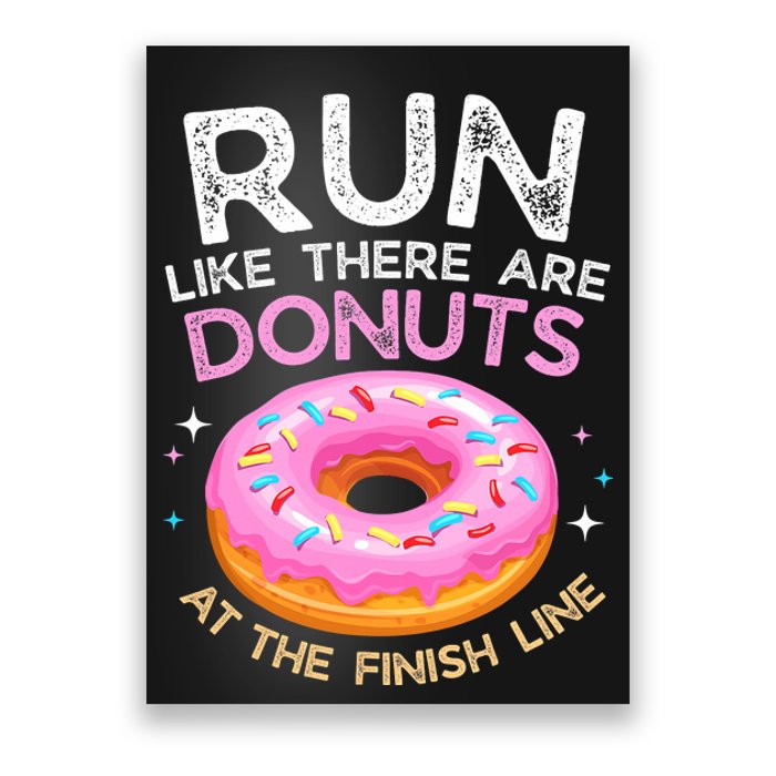 Funny Donut Finish Line Marathon Gift Poster