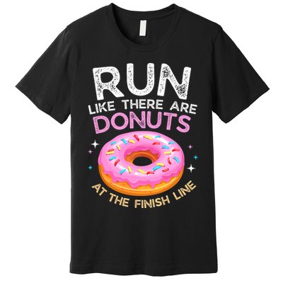 Funny Donut Finish Line Marathon Gift Premium T-Shirt