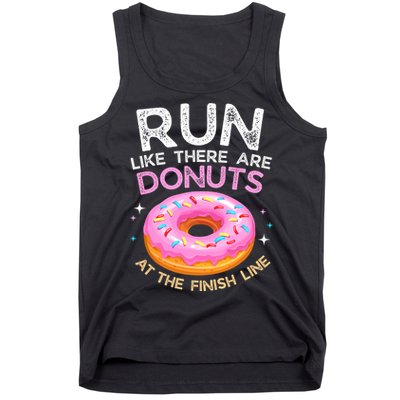 Funny Donut Finish Line Marathon Gift Tank Top