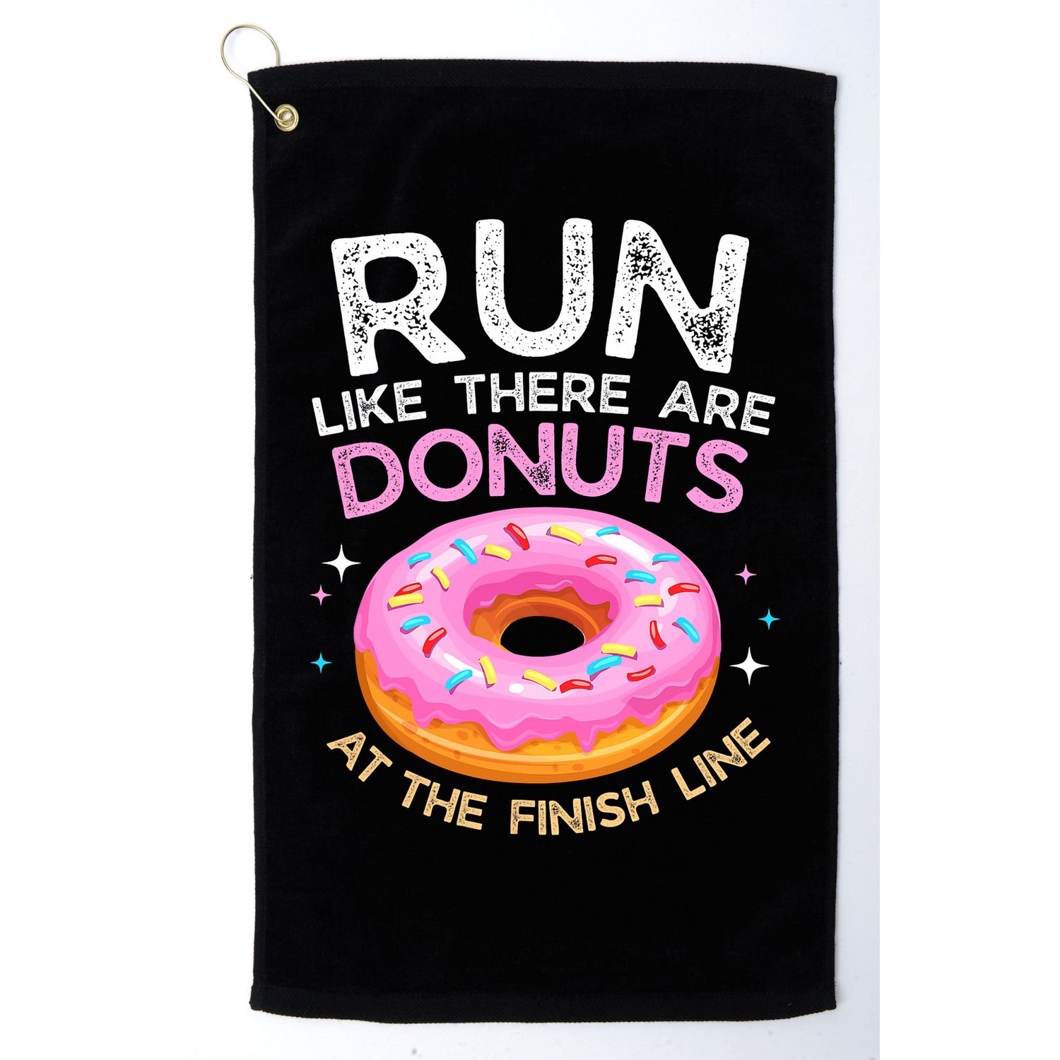Funny Donut Finish Line Marathon Gift Golf Towel