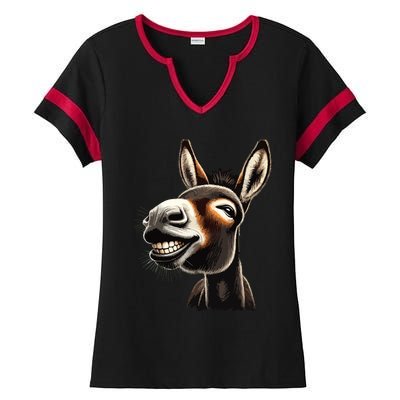 Funny Donkey Ladies Halftime Notch Neck Tee