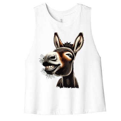 Funny Donkey Women's Racerback Cropped Tank