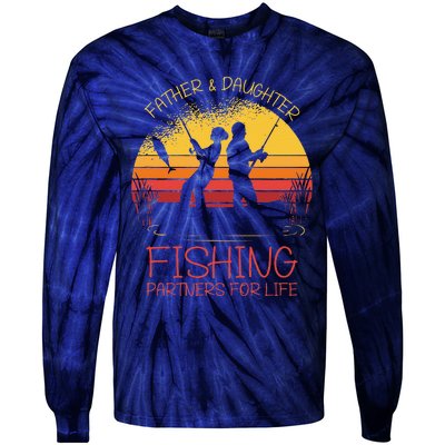 Father & Daughter Fishing Partner For Life Best Fathers Day Tie-Dye Long Sleeve Shirt