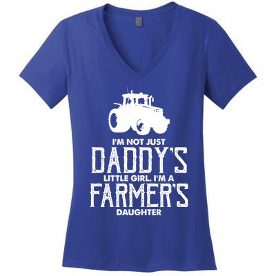 Funny Daddys Farmers Daughter Gift Women's V-Neck T-Shirt