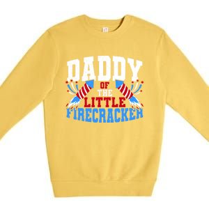 Firecracker Daddy Fireworks Dad American Flag Funny Gift Premium Crewneck Sweatshirt