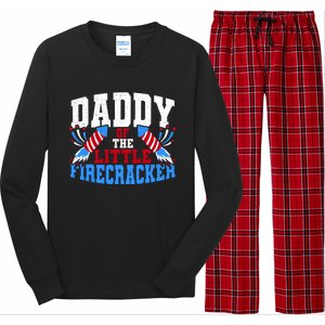 Firecracker Daddy Fireworks Dad American Flag Funny Gift Long Sleeve Pajama Set