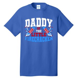 Firecracker Daddy Fireworks Dad American Flag Funny Gift Tall T-Shirt