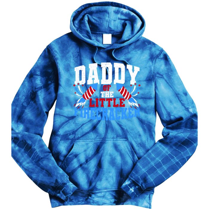 Firecracker Daddy Fireworks Dad American Flag Funny Gift Tie Dye Hoodie