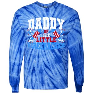 Firecracker Daddy Fireworks Dad American Flag Funny Gift Tie-Dye Long Sleeve Shirt