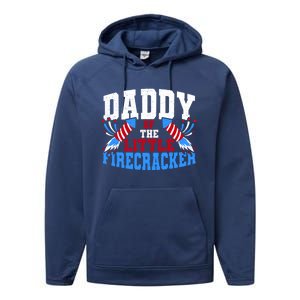 Firecracker Daddy Fireworks Dad American Flag Funny Gift Performance Fleece Hoodie