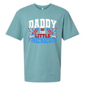 Firecracker Daddy Fireworks Dad American Flag Funny Gift Sueded Cloud Jersey T-Shirt