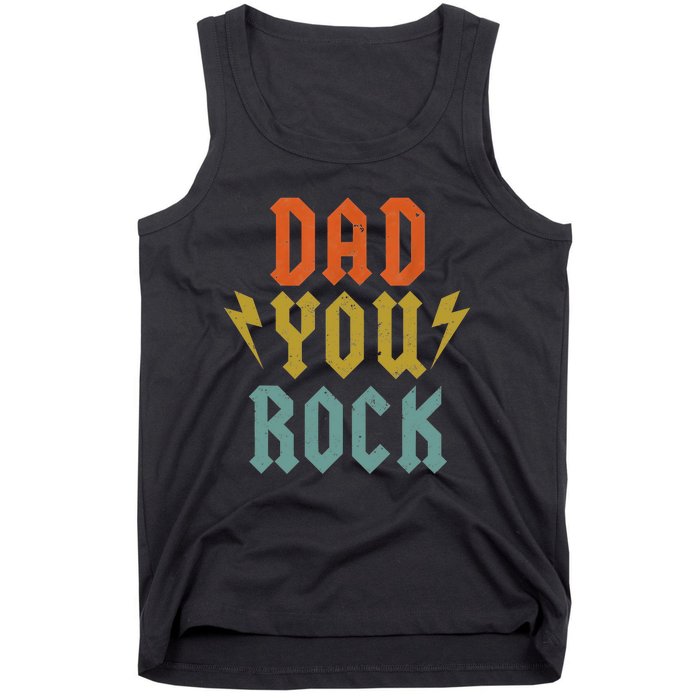 Fathers Day Funny Dad You Rock Guitar Vintage Adults Tank Top