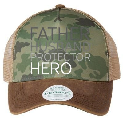 Fathers Day Father Husband Protector Hero Legacy Tie Dye Trucker Hat