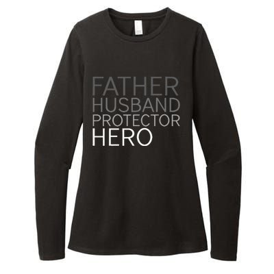 Fathers Day Father Husband Protector Hero Womens CVC Long Sleeve Shirt