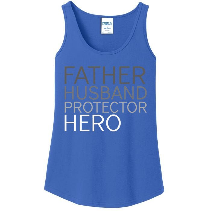 Fathers Day Father Husband Protector Hero Ladies Essential Tank