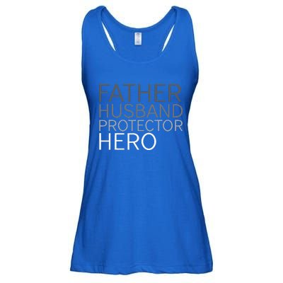 Fathers Day Father Husband Protector Hero Ladies Essential Flowy Tank