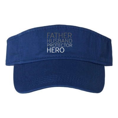 Fathers Day Father Husband Protector Hero Valucap Bio-Washed Visor