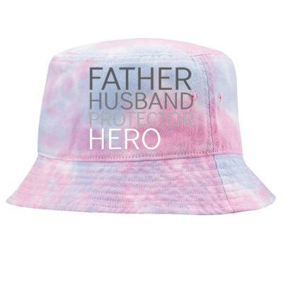 Fathers Day Father Husband Protector Hero Tie-Dyed Bucket Hat