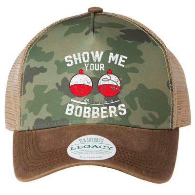Fathers Day Funny Show Me Your Bobbers Cool Fishing Legacy Tie Dye Trucker Hat
