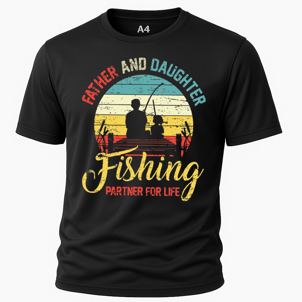 Father Daughter Fishing Partner For Life Retro Matching Dad Performance Shirt