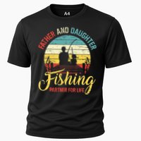 Father Daughter Fishing Partner For Life Retro Matching Dad Cooling Performance Crew T-Shirt