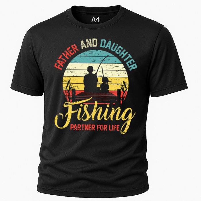 Father Daughter Fishing Partner For Life Retro Matching Dad Cooling Performance Crew T-Shirt