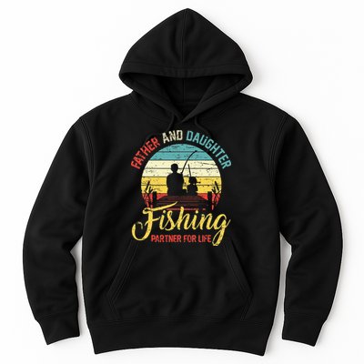 Father Daughter Fishing Partner For Life Retro Matching Dad Hoodie