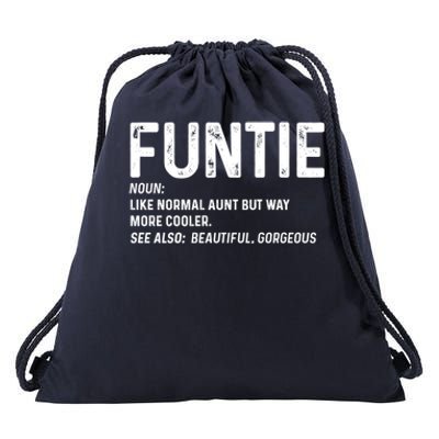 Funtie Definition Funny Like A Regular Aunt Gift Drawstring Bag