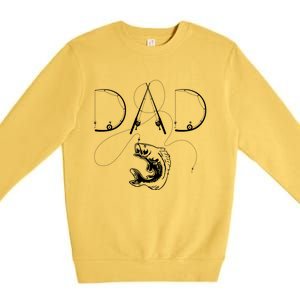 Fisherman Dad Fishing Enthusiast Fish Lover Daddy Father Premium Crewneck Sweatshirt