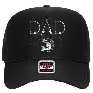 Fisherman Dad Fishing Enthusiast Fish Lover Daddy Father High Crown Mesh Back Trucker Hat