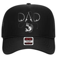 Fisherman Dad Fishing Enthusiast Fish Lover Daddy Father High Crown Mesh Back Trucker Hat