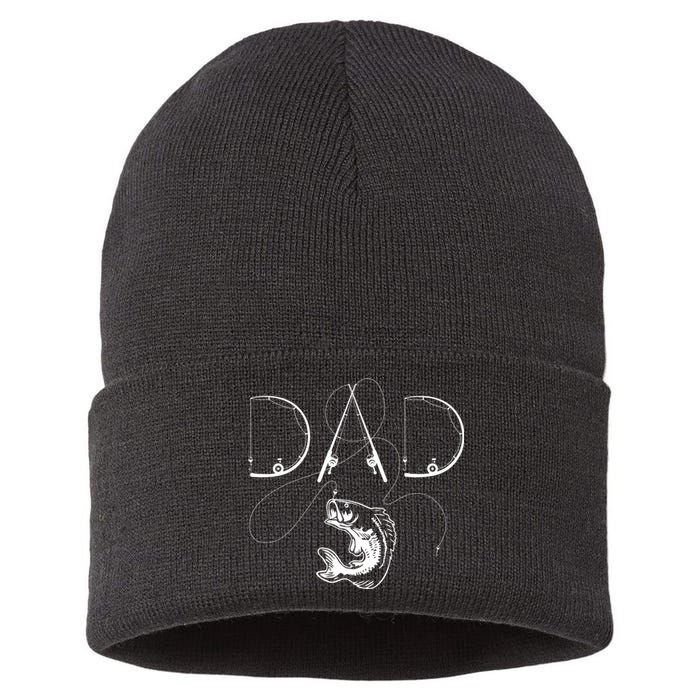 Fisherman Dad Fishing Enthusiast Fish Lover Daddy Father Sustainable Knit Beanie