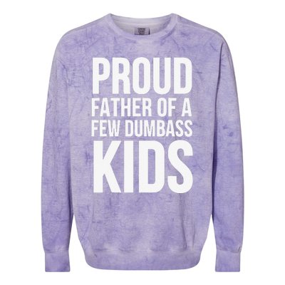 Fathers Day Funny Gift Proud Father Of A Few Dumbass Colorblast Crewneck Sweatshirt