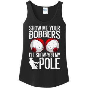 Fathers Day Funny Show Me Your Bobbers Cool Fishing Ladies Essential Tank