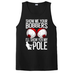 Fathers Day Funny Show Me Your Bobbers Cool Fishing PosiCharge Competitor Tank