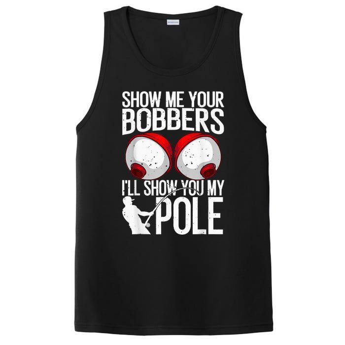 Fathers Day Funny Show Me Your Bobbers Cool Fishing PosiCharge Competitor Tank