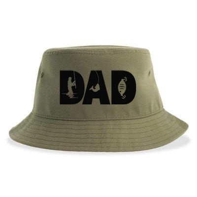 Fishing Dad Fish Fisherman Birthday Fathers Day Fishing Sustainable Bucket Hat