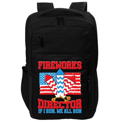 Fireworks Director Funny 4th Of July Patriotic USA America Impact Tech Backpack