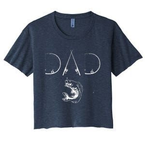 Fisherman Dad Fishing Enthusiast Fish Lover Daddy Father Women's Crop Top Tee