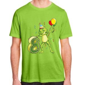 Funny Dab Frog 8th Birthday Eight 8 Years Old Bday Adult ChromaSoft Performance T-Shirt