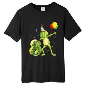 Funny Dab Frog 8th Birthday Eight 8 Years Old Bday Tall Fusion ChromaSoft Performance T-Shirt