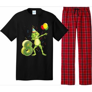 Funny Dab Frog 8th Birthday Eight 8 Years Old Bday Pajama Set