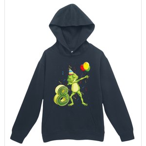 Funny Dab Frog 8th Birthday Eight 8 Years Old Bday Urban Pullover Hoodie