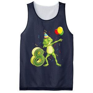 Funny Dab Frog 8th Birthday Eight 8 Years Old Bday Mesh Reversible Basketball Jersey Tank