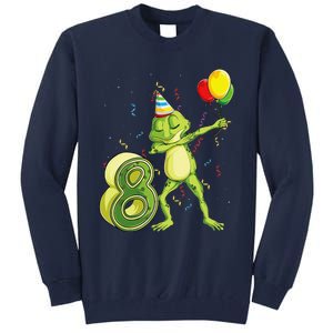 Funny Dab Frog 8th Birthday Eight 8 Years Old Bday Tall Sweatshirt