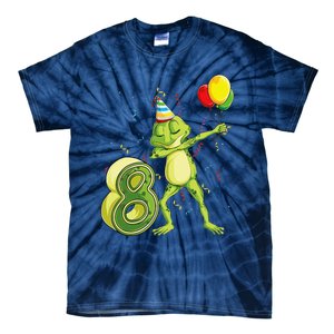 Funny Dab Frog 8th Birthday Eight 8 Years Old Bday Tie-Dye T-Shirt